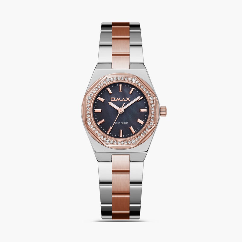 Omax Women's Gold Analog Metal Strap Watch - Image 1